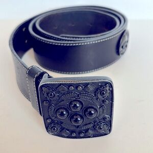 Abel For ALBATROS Black Belt Leather ornate, Jasper buckle Dragon  med…